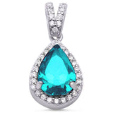Colgante de plata esterlina .925 con aguamarina y circonita cúbica