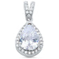 Clear Pear Cubic Zirconia .925 Sterling Silver Pendant