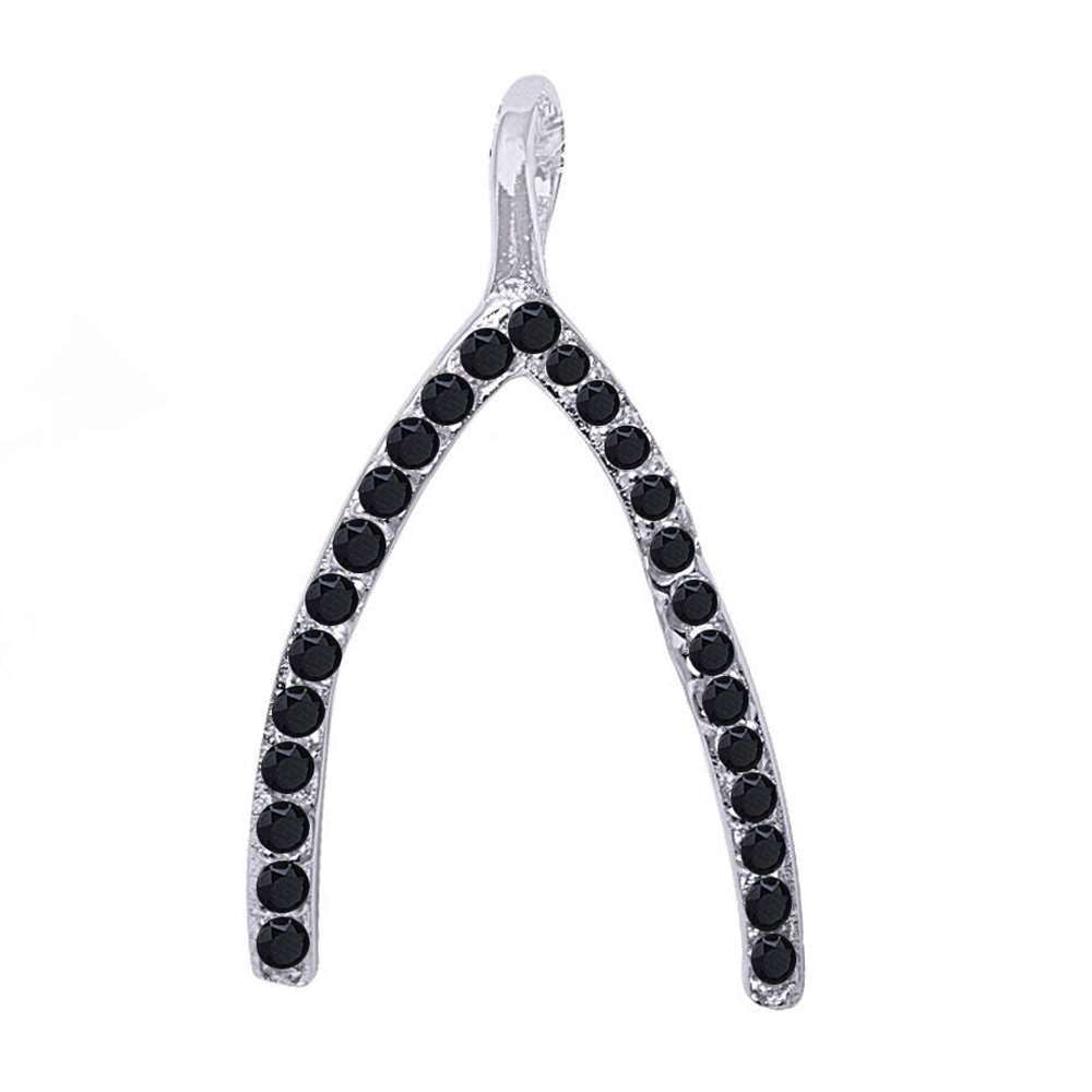 <span>CLOSEOUT!</span> New Design Black Cubic Zirconia Fashion .925 Sterling Silver Pendant