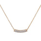 <span>CLOSEOUT! </span>Yellow Gold Plated Micro Pave Cz Bar .925 Sterling Silver Pendant Necklace