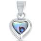 Abalone Shell Heart .925 Sterling Silver Pendant