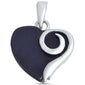 Black Onyx Heart .925 Sterling Silver Pendant