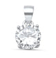 Round Cubic Zirconia .925 Sterling Silver Solitaire Pendant