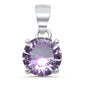 Round Lavender .925 Sterling Silver Solitaire Pendant