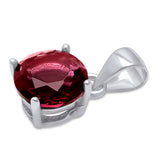 Round Ruby .925 Sterling Solitaire Pendant