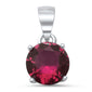 Round Ruby .925 Sterling Solitaire Pendant