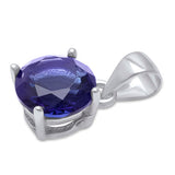 Round Tanzanite .925 Sterling Solitaire Pendant