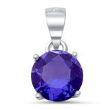 Round Tanzanite .925 Sterling Solitaire Pendant