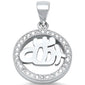 Micro Pave Cz Allah  .925 Sterling Silver Pendant