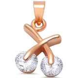 Rose Gold Plated Cz  .925 Sterling Silver Pendant