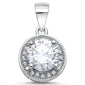 <span>CLOSEOUT! </span>2.5ct Halo Style Fine Cubic Zirconia .925 Sterling Silver Pendant
