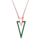 <span>CLOSEOUT!</span> Rose Gold Plated Emerald & Cubic Zirconia  .925 Sterling Silver Pendant Necklace 17" Long