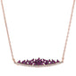 Rose Gold Plated Ruby & Cz Crown .925 Sterling Silver Pendant Necklace