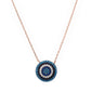 Rose Gold Plated Turquoise. Sapphire & Cubic Zirconia .925 Sterling Silver Pendant Necklace