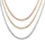 2.5MM  Round Cubic Zirconia Necklace .925 Sterling Silver Pendant 18",22"