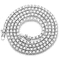 2.5MM  Round Cubic Zirconia Necklace .925 Sterling Silver Pendant 18",22"