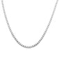 2.5MM  Round Cubic Zirconia Necklace .925 Sterling Silver Pendant 18",22"