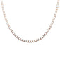 3MM Available 2 Colors 13.50CT Round Cubic Zirconia Necklace .925 Sterling Silver 18", 22" Long