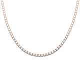 3MM Available 2 Colors 13.50CT Round Cubic Zirconia Necklace .925 Sterling Silver 18", 22" Long