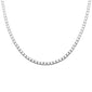 3MM Available 2 Colors 13.50CT Round Cubic Zirconia Necklace .925 Sterling Silver 18", 22" Long