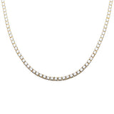 2MM Round Cubic Zirconia Necklace .925 Sterling Silver 17" Long