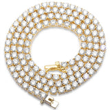 2MM Round Cubic Zirconia Necklace .925 Sterling Silver 17" Long