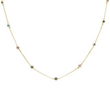 Available in 3 Colors"Diamond by the Yard" Multicolor Gemstone .925 Sterling Silver Necklace