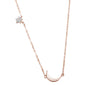 <span>CLOSEOUT! </span>Rose Gold Plated Star Moon Celestial Trendy .925 Sterling Silver Necklace