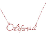 Rose Gold Plated California .925 Sterling Silver Necklace 14" Ext 1.75"