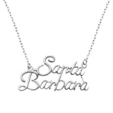 <span>CLOSEOUT! </span>Plain Santa Barbara .925 Sterling Silver Necklace 14" Ext 1.75"