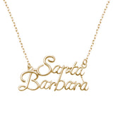 Yellow Gold Plated Santa Barbara .925 Sterling Silver Necklace 14" Ext 1.75"