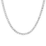 6MM Round Cubic Zirconia Necklace .925 Sterling Silver 20"