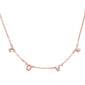<span>CLOSEOUT! </span>Rose Gold Plated Cubic Zirconia Love Design .925 Sterling Silver Necklace