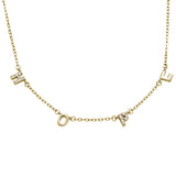 Yellow Gold Plated Cubic Zirconia Hope .925 Sterling Silver Necklace
