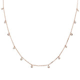 Multi Round Bezel Cubic Zirconia .925 Sterling Silver Necklace Three Colors Available!