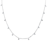 Multi Round Bezel Cubic Zirconia .925 Sterling Silver Necklace Three Colors Available!
