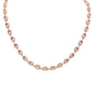Rose Gold Plated Morganite Oval & Cubic Zirconia .925 Sterling Silver Necklace