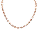 Rose Gold Plated Morganite Oval & Cubic Zirconia .925 Sterling Silver Necklace