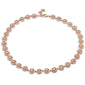 Rose Gold Plated Morganite Round & Cubic Zirconia .925 Sterling Silver Necklace