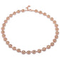 Rose Gold Plated Morganite Round & Cubic Zirconia .925 Sterling Silver Necklace