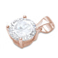 Rose Gold Plated Round Halo .925 Sterling Silver Pendant