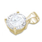 Yellow Gold Plated Round Halo .925 Sterling Silver Pendant