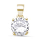 Yellow Gold Plated Round Halo .925 Sterling Silver Pendant