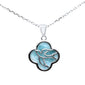 Natural Larimar Dove .925 Sterling Silver Pendant Necklace 16-18" Extension