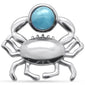 Natural Round Larimar Crab .925 Sterling Silver Pendant