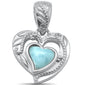 Heart Natural Larimar .925 Sterling Silver Pendant