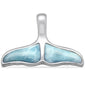 Whale Tail Natural Larimar .925 Sterling Silver Pendant