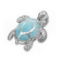 Natural Larimar Sea Turtle Pendant .925 Sterling Silver
