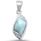 Unique Larimar .925 Sterling Silver Charm Pendant