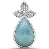 Pear Natural Larimar .925 Sterling Silver Pendant
